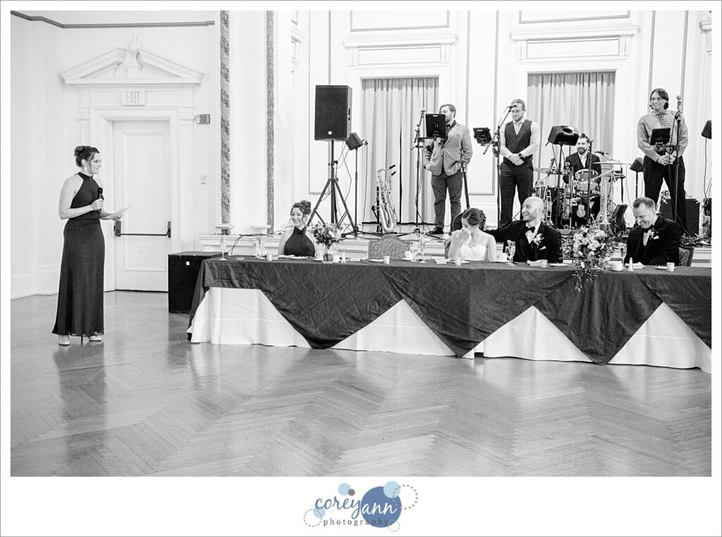 wedding reception at greystone hall in Akron