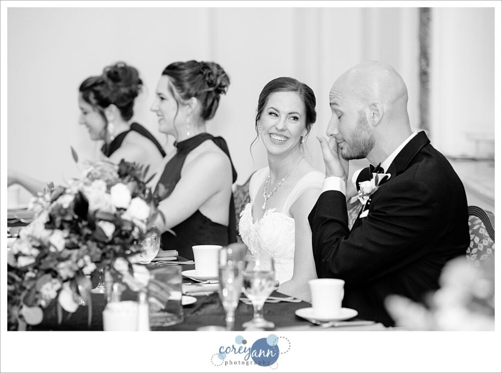 wedding reception at greystone hall in Akron