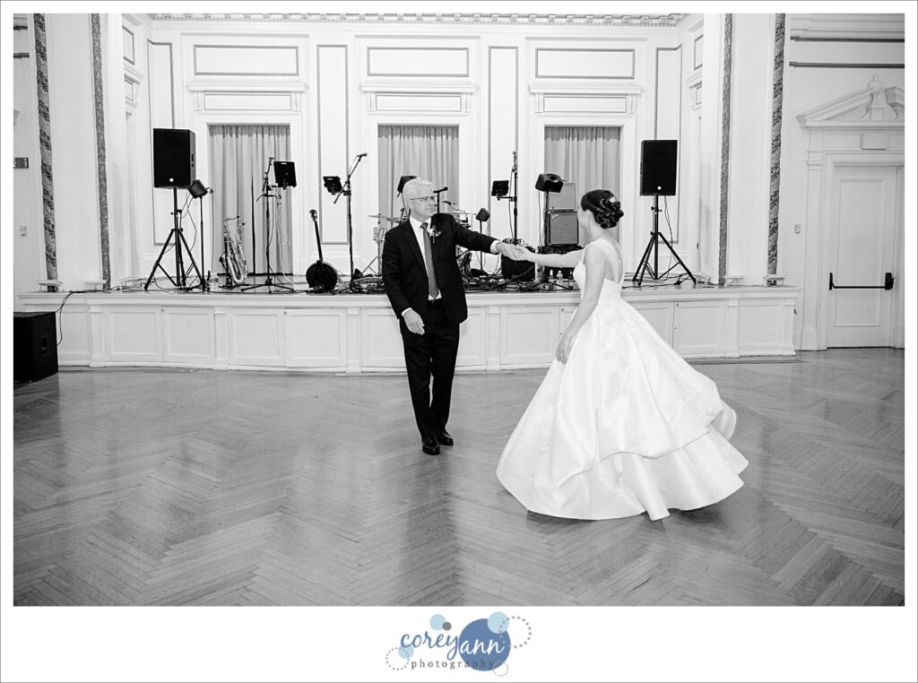 wedding reception at greystone hall in Akron
