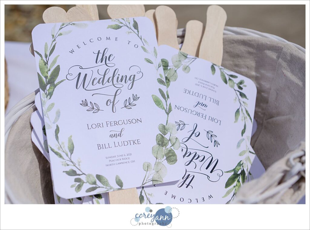 wedding fan programs for outdoor ceremony