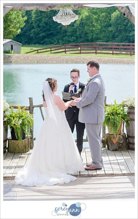 June outdoor wedding ceremony at Peacock Ridge