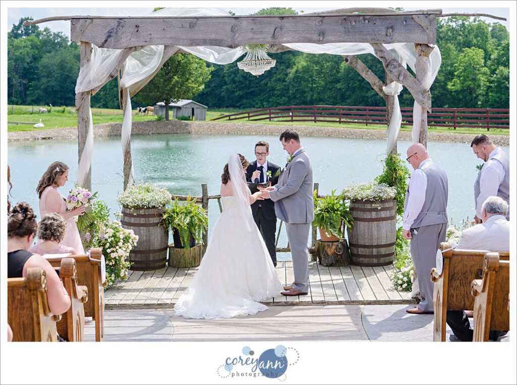 June outdoor wedding ceremony at Peacock Ridge