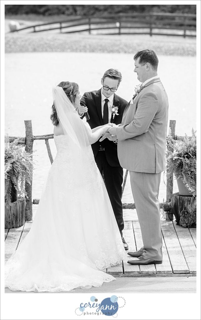 June outdoor wedding ceremony at Peacock Ridge