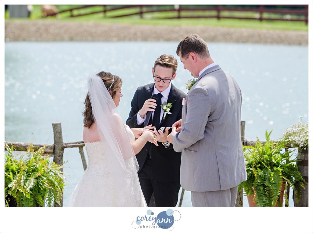 June outdoor wedding ceremony at Peacock Ridge