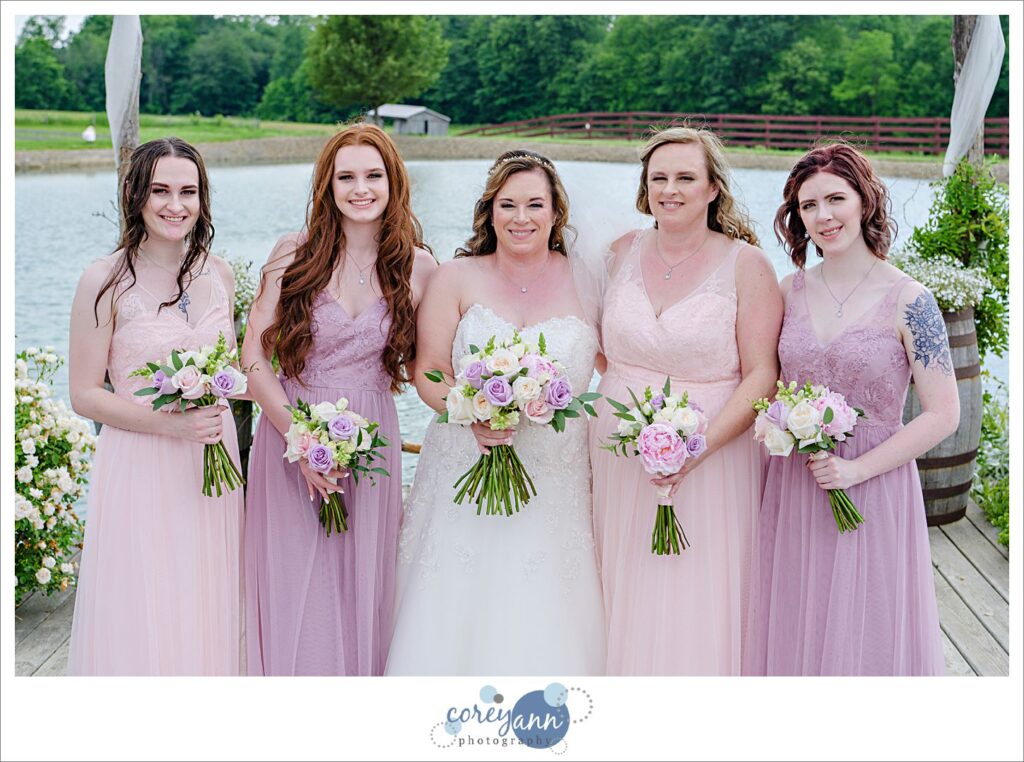 pink and purple bridesmaid dresses