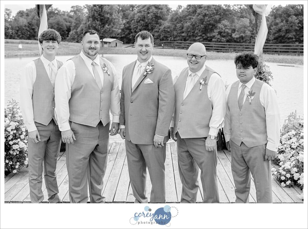 Groom and groomsman at Peacock Ridge