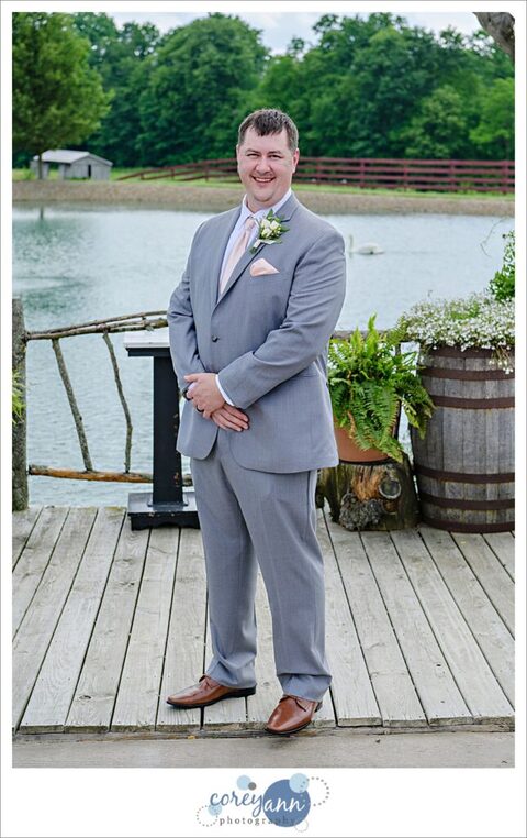Groom after ceremony at Peacock Ridge in Ohio