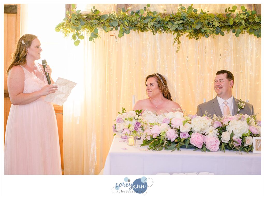 Wedding reception at Peacock Ridge in North Lawrence