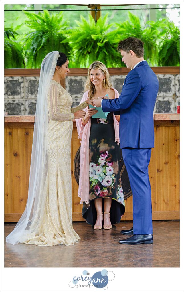 Small wedding ceremony at gervasi vineyard in Canton ohio