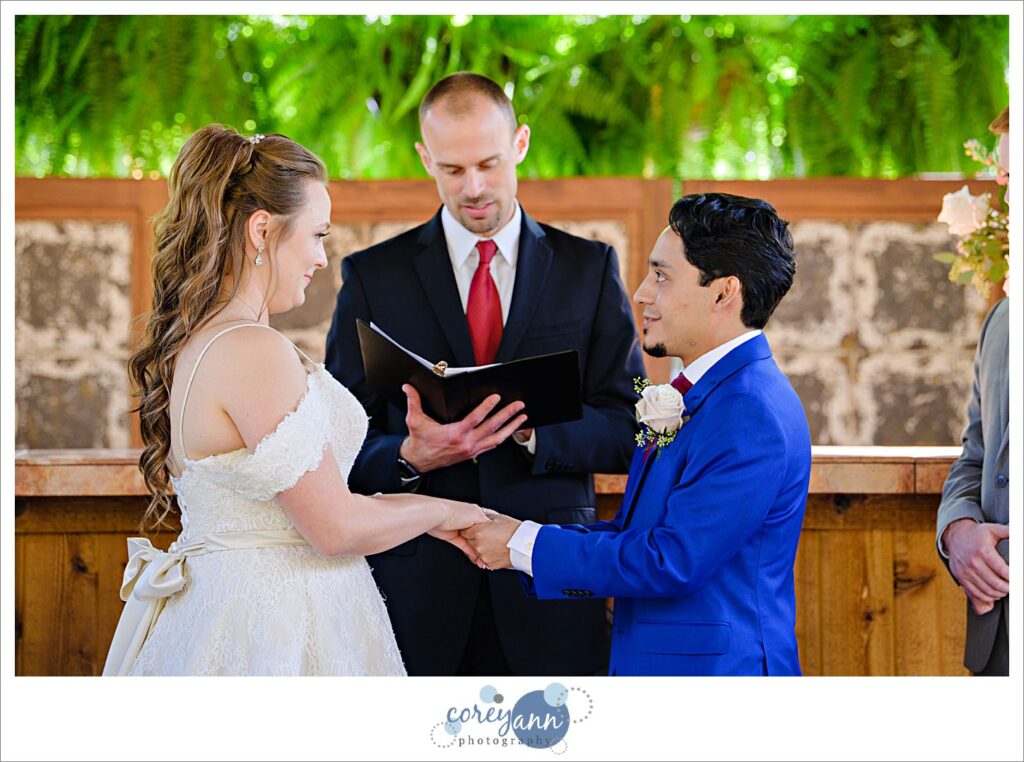 October wedding ceremony at Gervasi Vineyard in Canton