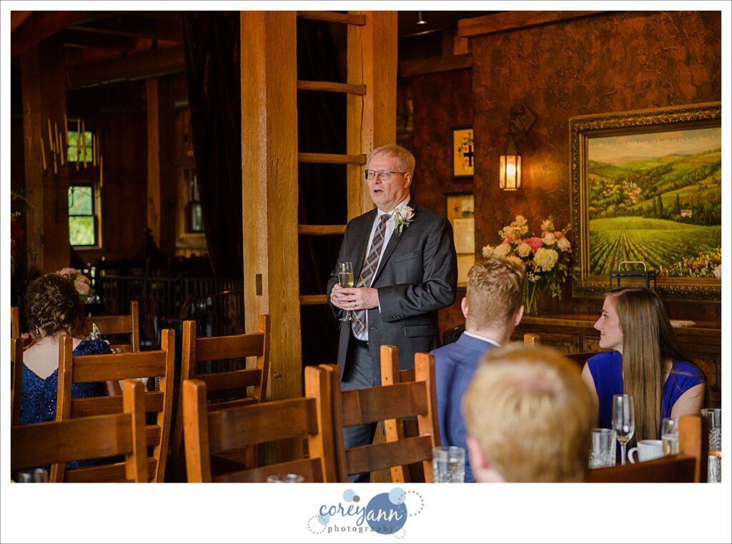 Wedding reception at Gervasi Vineyard Bistro in Ohio