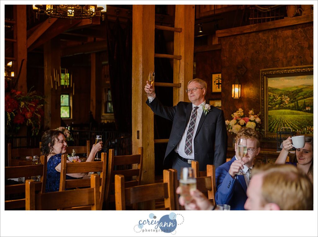 Wedding reception at Gervasi Vineyard Bistro in Ohio