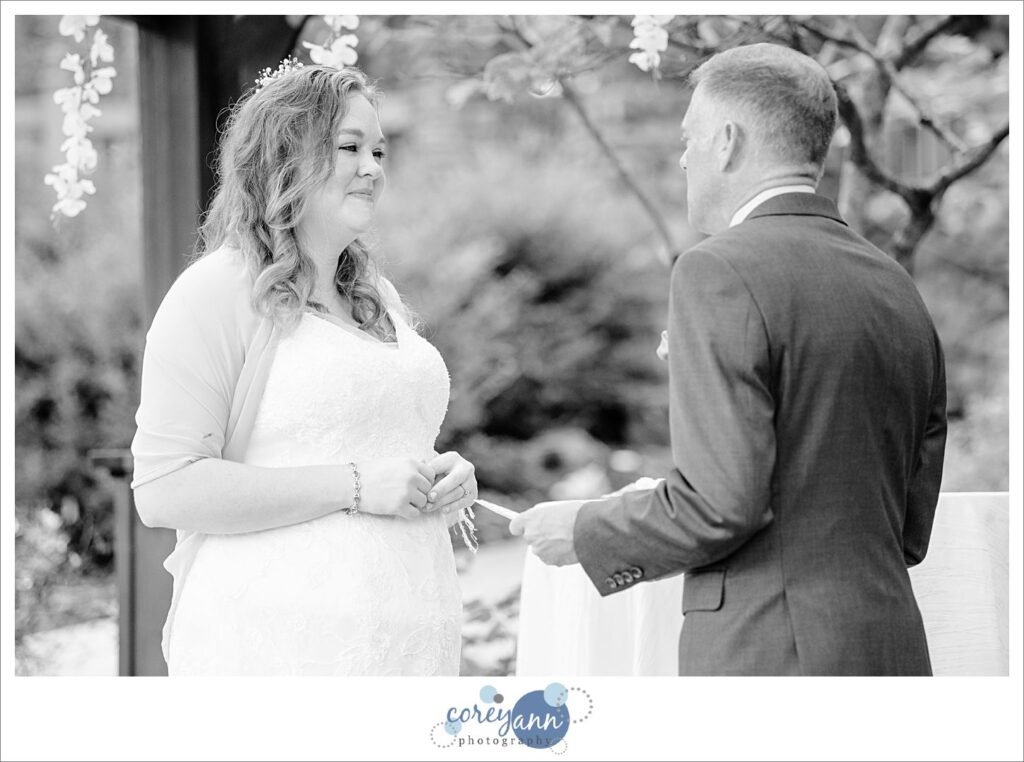 Outdoor wedding ceremony at Landoll's Mohican Castle