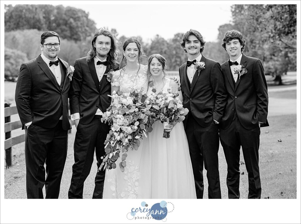 Bridal Party in October at Brookside Farm in Louisville Ohio