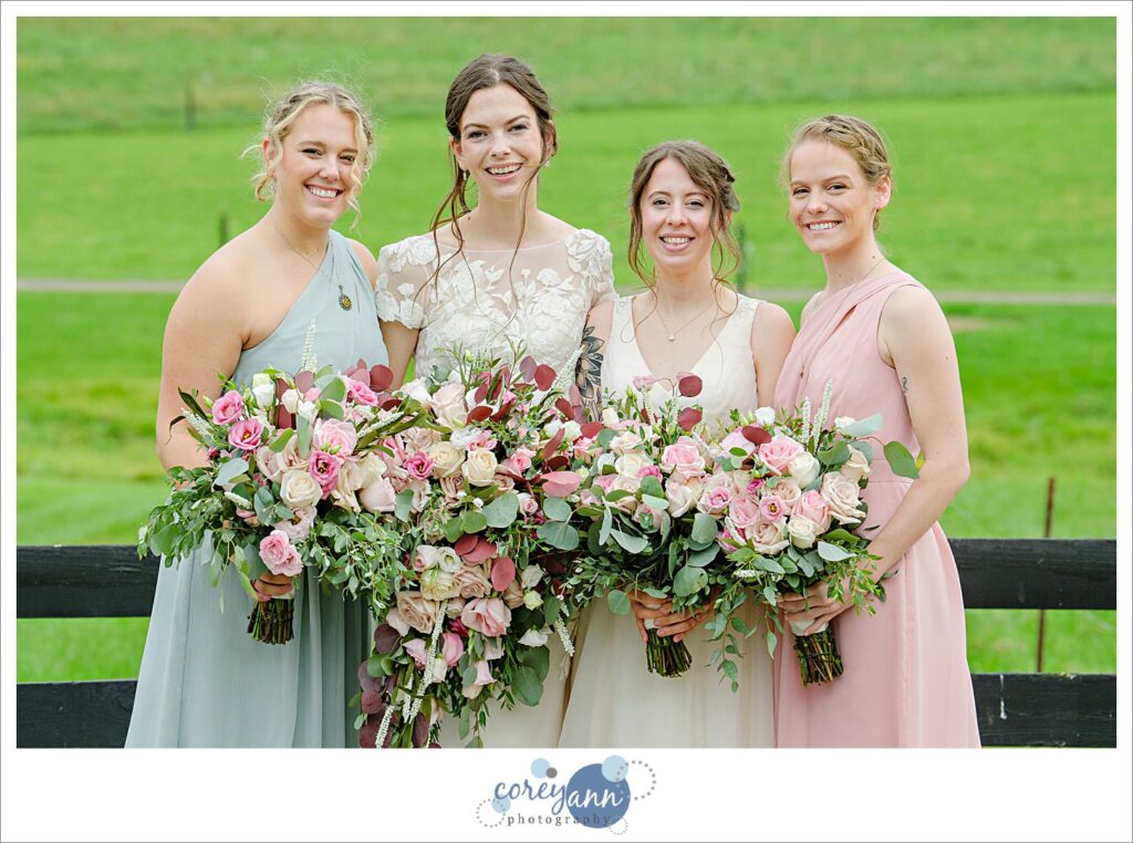 Bridal Party in October at Brookside Farm in Louisville Ohio