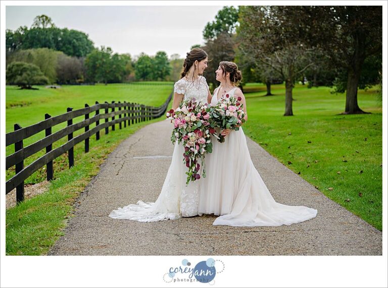 Brides at Brookside Farm in Louisville Ohio in October