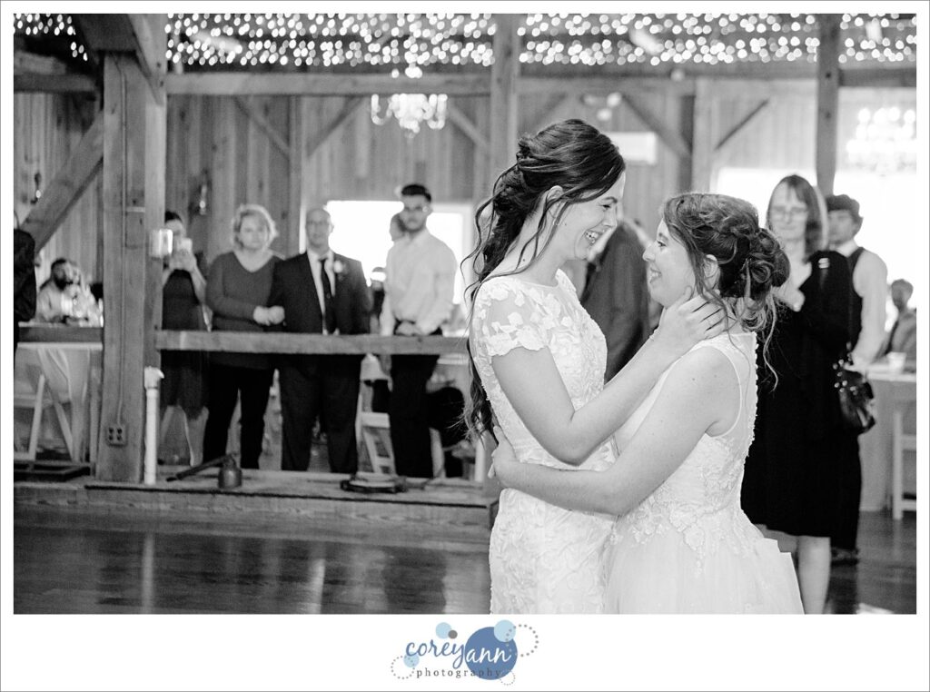 Brides first dance at wedding reception Brookside Farm