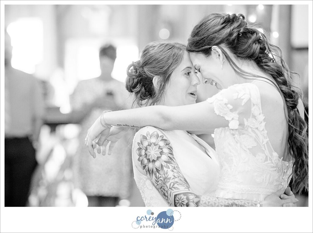 Brides first dance at wedding reception Brookside Farm