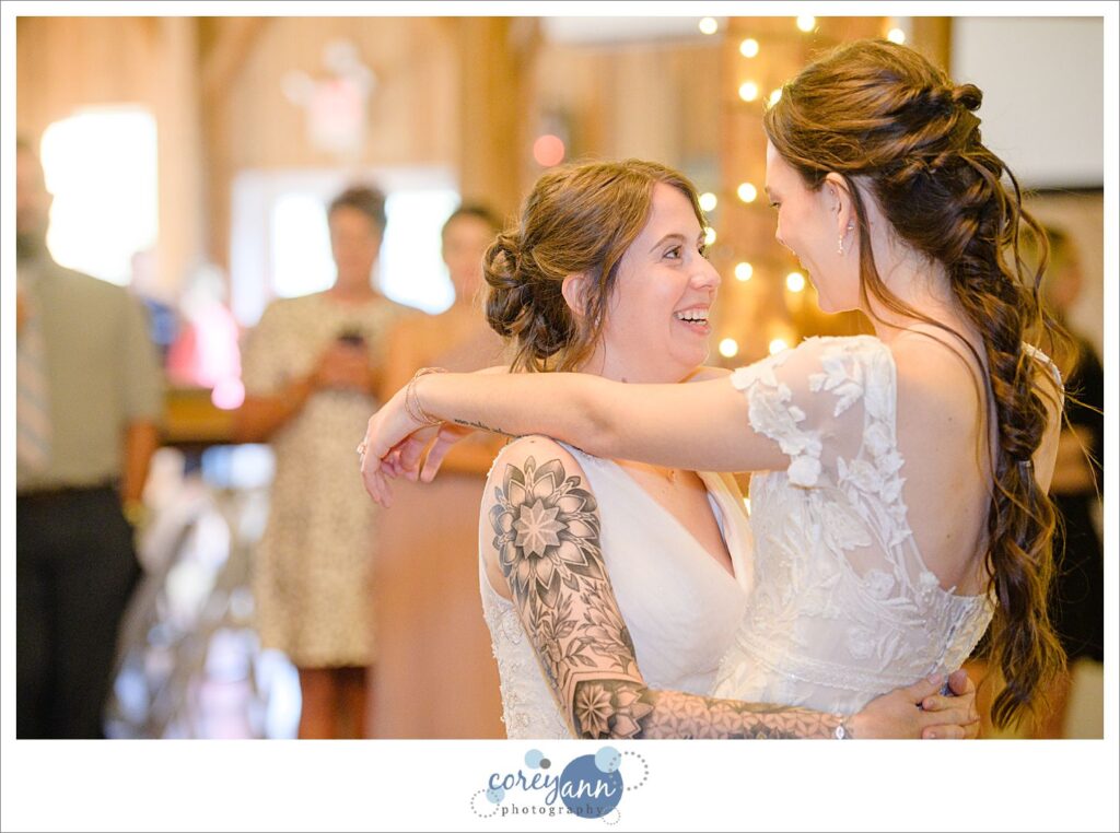 Brides first dance at wedding reception Brookside Farm