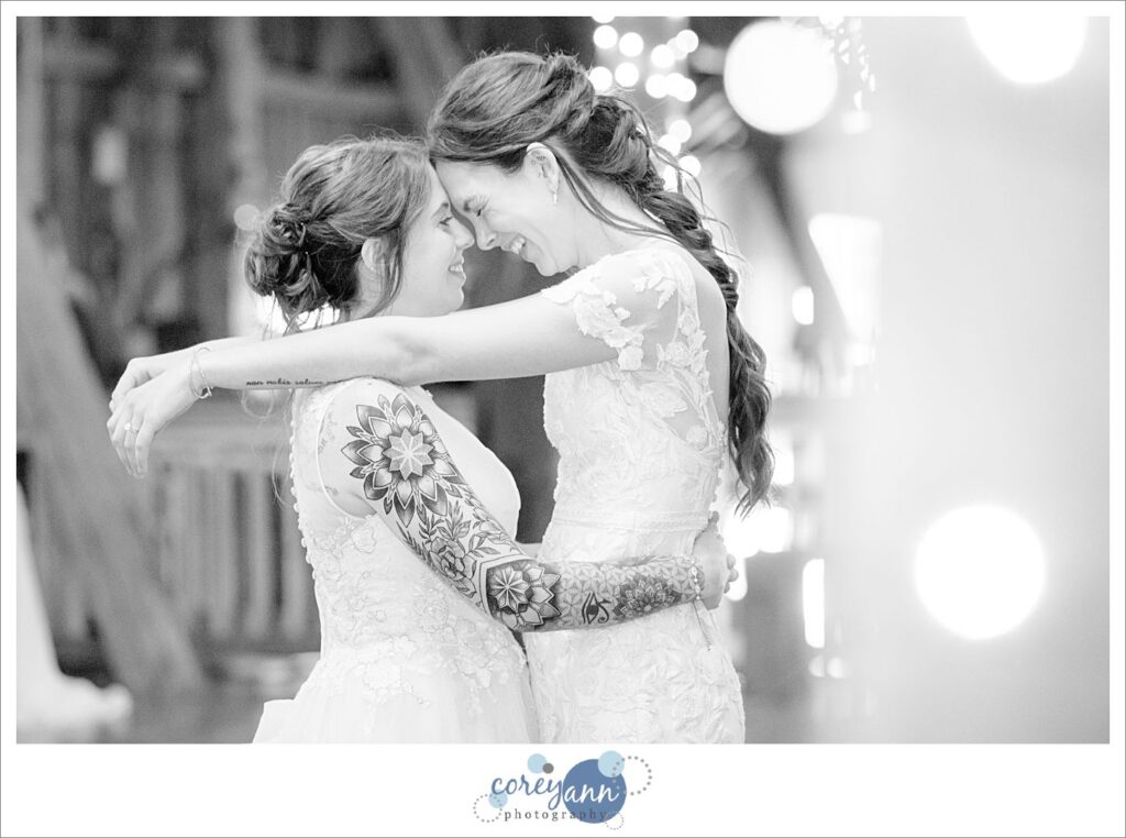 Brides first dance at wedding reception Brookside Farm