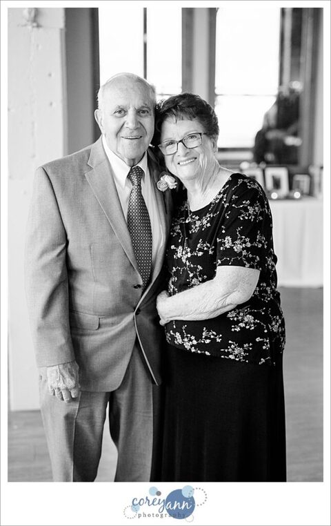 Casual portrait of grandmother and grandfather during a wedding celebration in Ohio