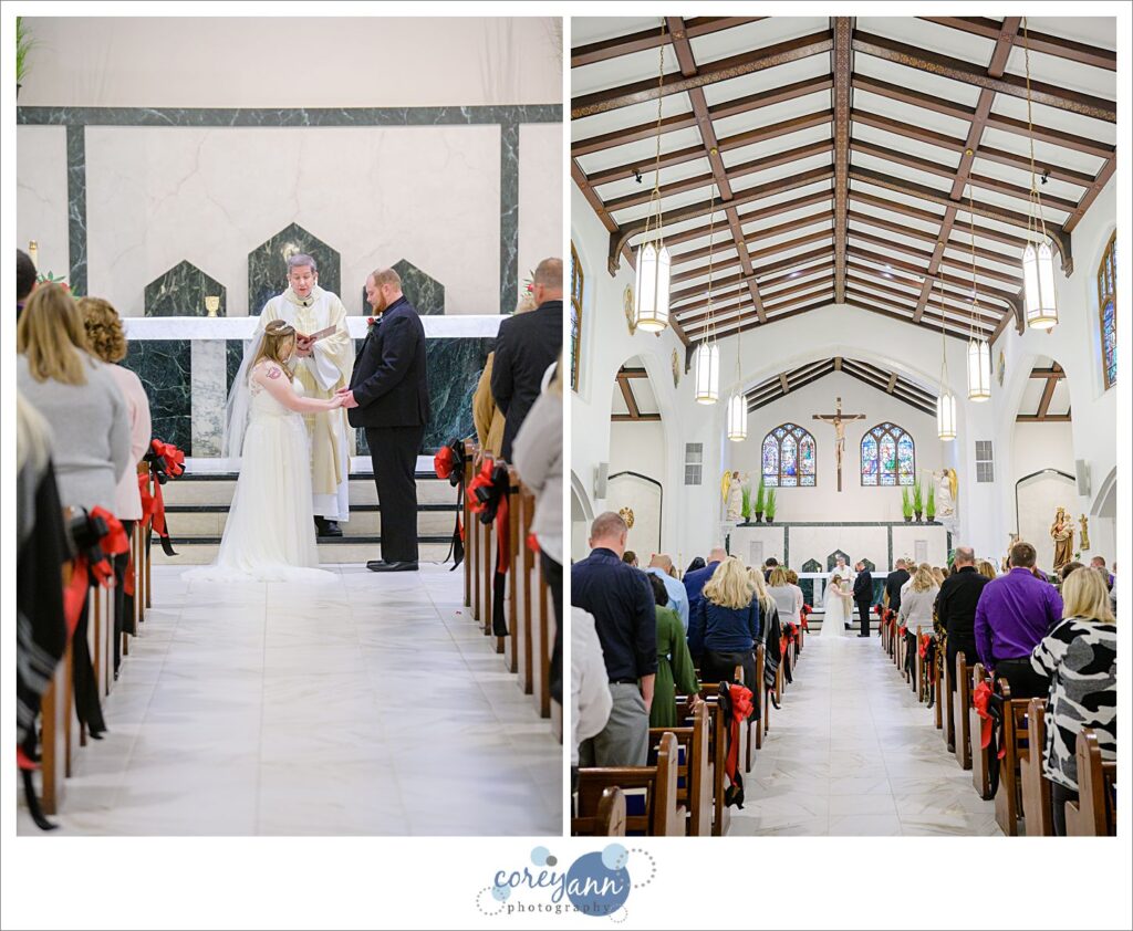 Wedding ceremony at Mount Carmel Church in Niles Ohio