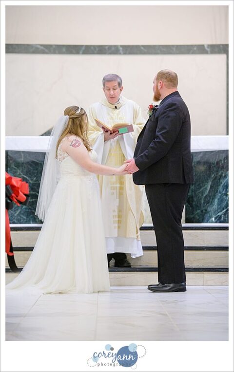 Wedding ceremony at Mount Carmel Church in Niles Ohio