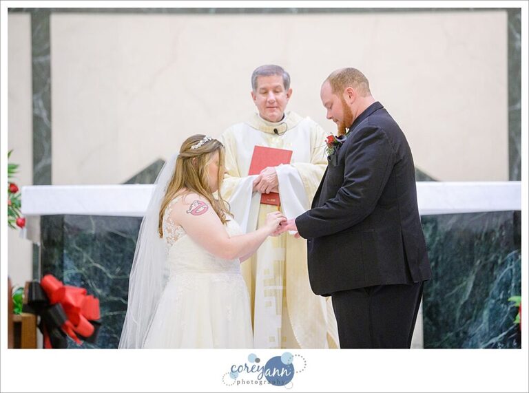 Wedding ceremony at Mount Carmel Church in Niles Ohio