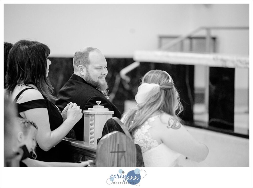 Wedding ceremony at Mount Carmel Church in Niles Ohio