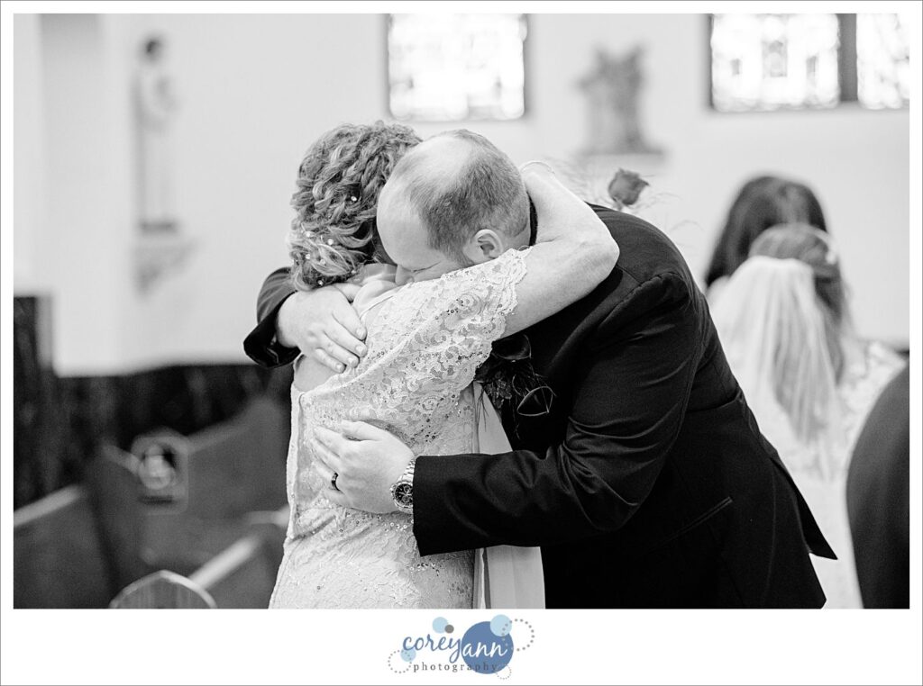 Wedding ceremony at Mount Carmel Church in Niles Ohio