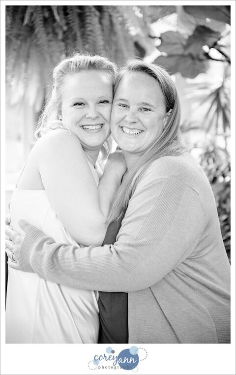A bride and her best friend who is marrying them before their wedding in Ohio.