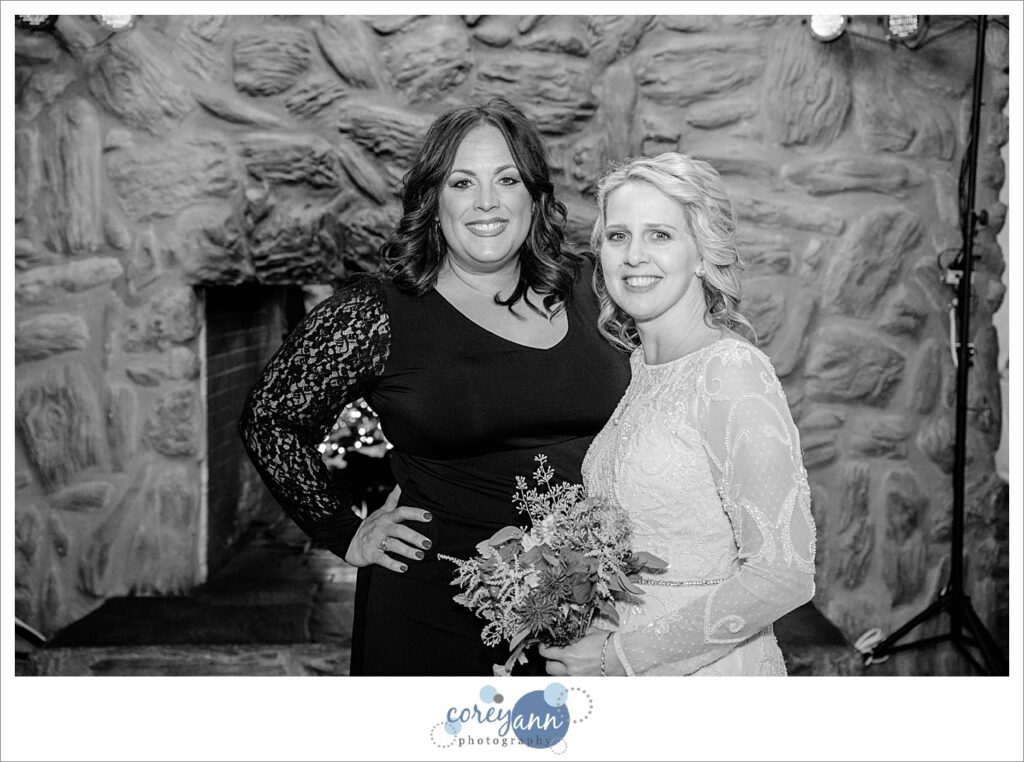 Bride and her best friend at wedding reception in Green Ohio