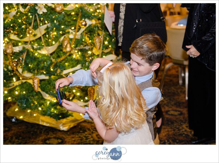 Kids having fun at a wedding reception at Prestwick Country Club