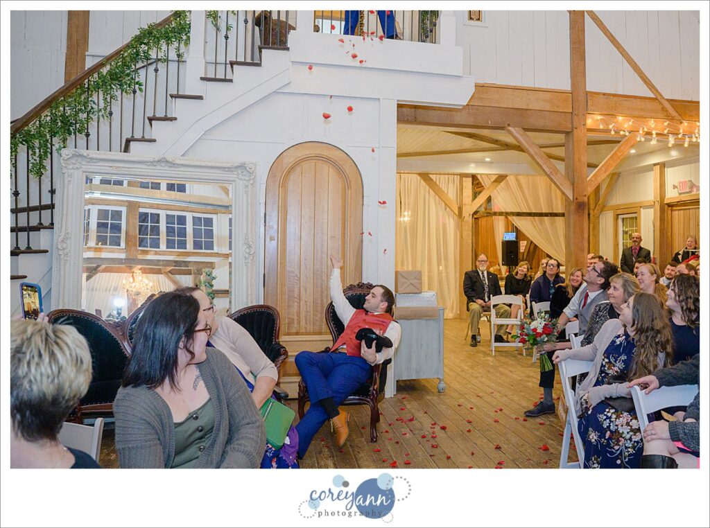 Wedding ceremony at Rivercrest Farm in Dover Ohio