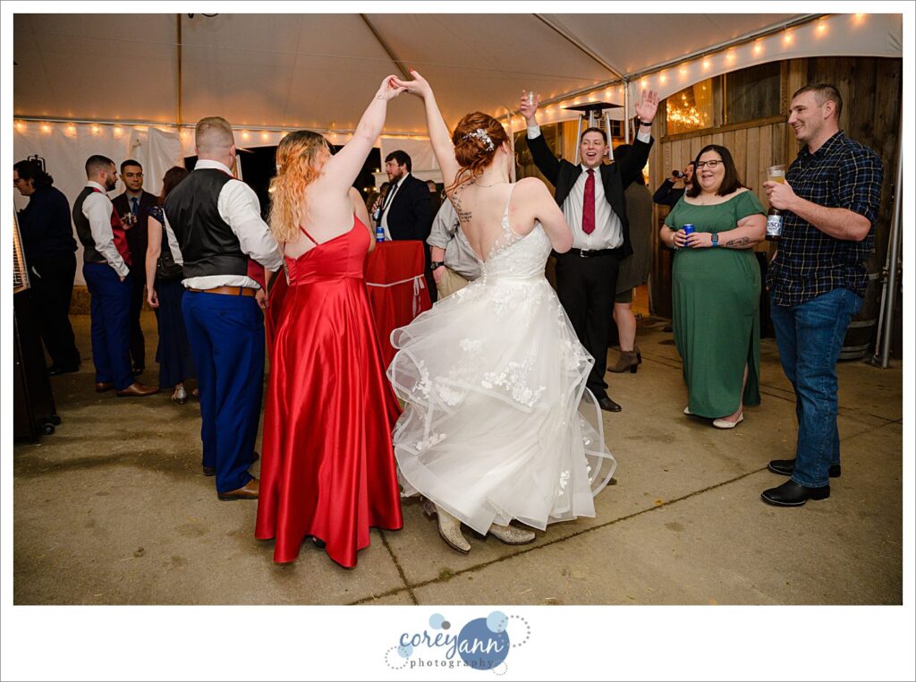 Wedding reception at Rivercrest Farm in Dover Ohio