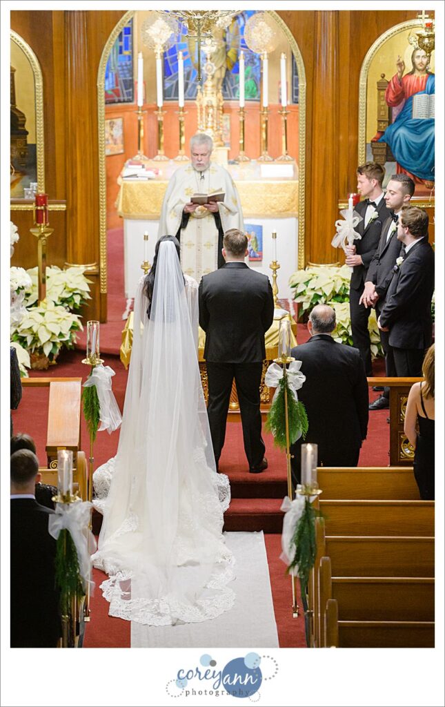 Greek wedding ceremony St. Haralambos Greek Orthodox Church in Canton Ohio