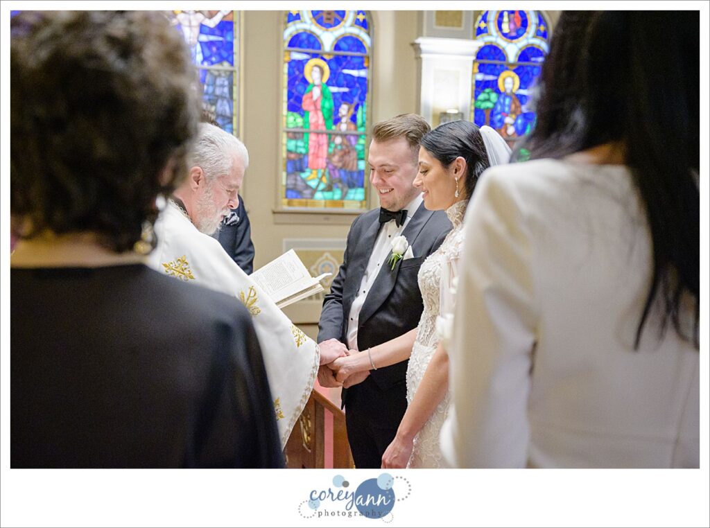 Greek wedding ceremony St. Haralambos Greek Orthodox Church in Canton Ohio
