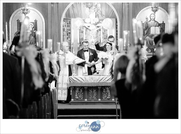 Greek wedding ceremony St. Haralambos Greek Orthodox Church in Canton Ohio
