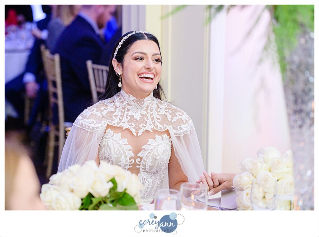 Winter wedding reception at Brookside Country Club in Canton Ohio