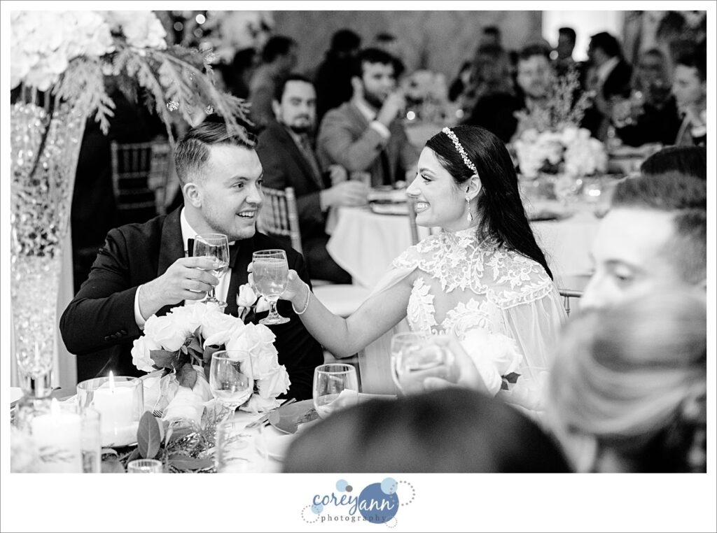 Winter wedding reception at Brookside Country Club in Canton Ohio