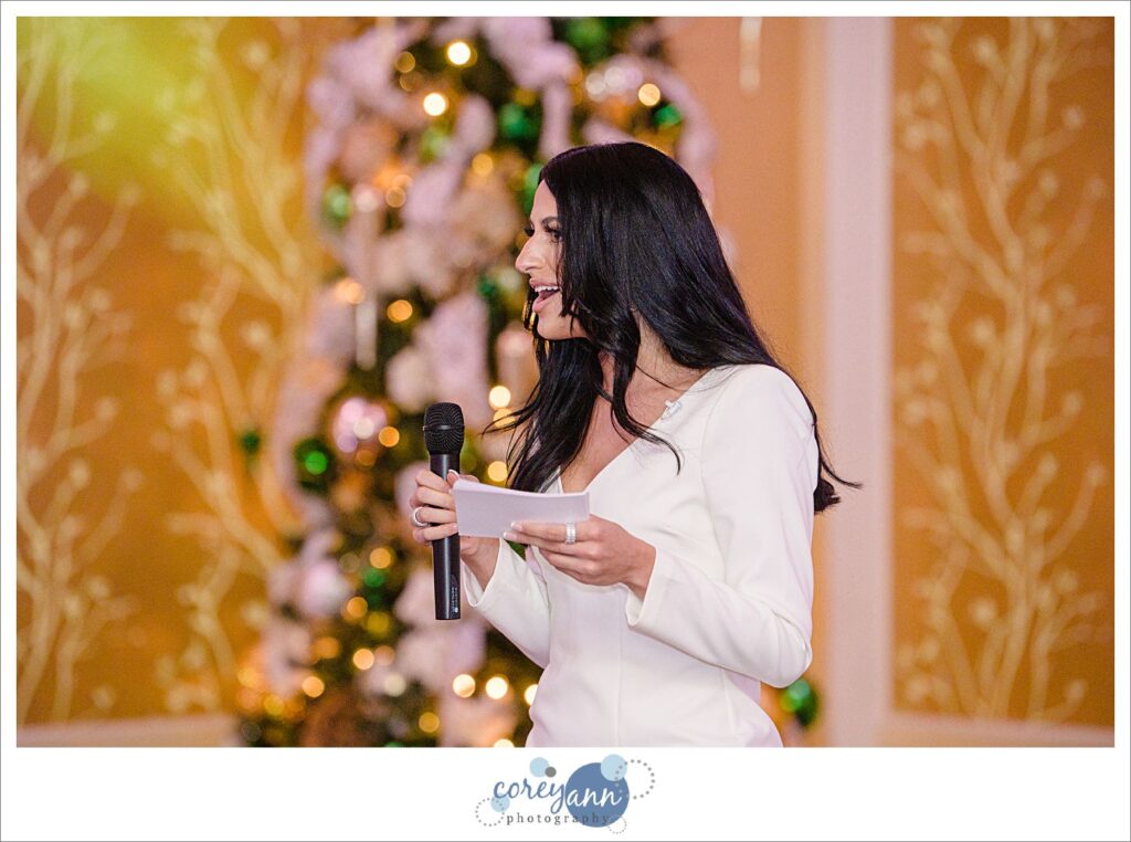 Winter wedding reception at Brookside Country Club in Canton Ohio