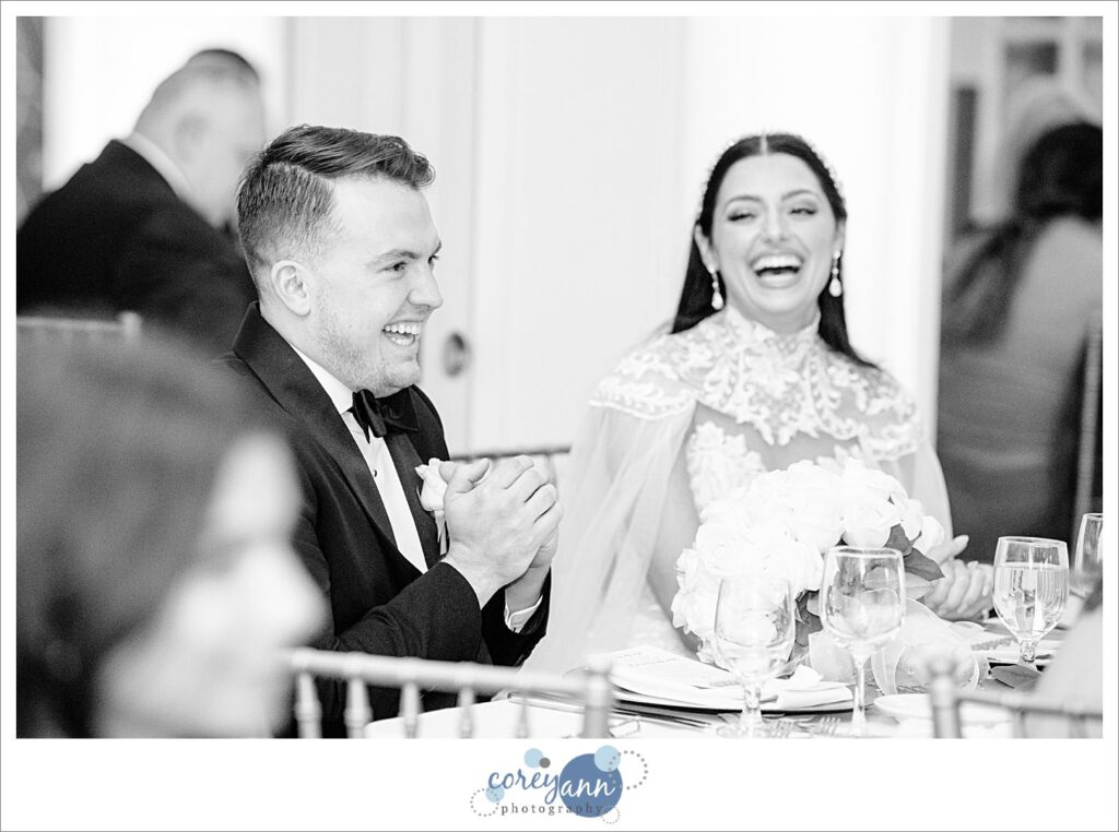 Winter wedding reception at Brookside Country Club in Canton Ohio