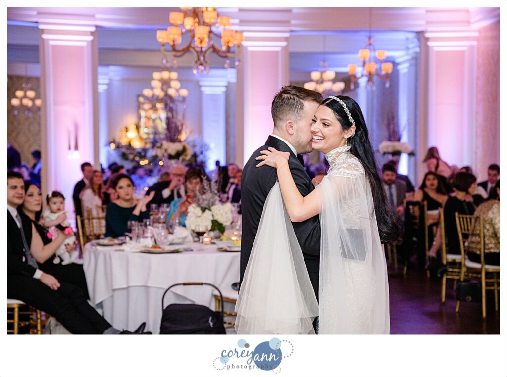 Winter wedding reception at Brookside Country Club in Canton Ohio