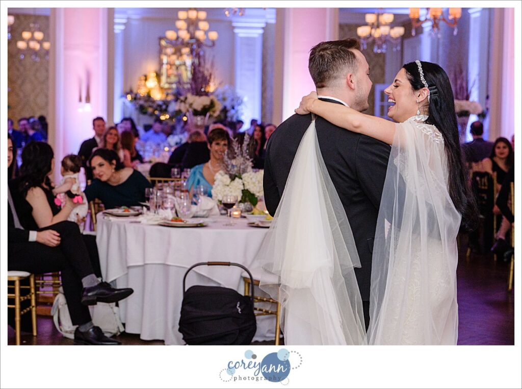 Winter wedding reception at Brookside Country Club in Canton Ohio