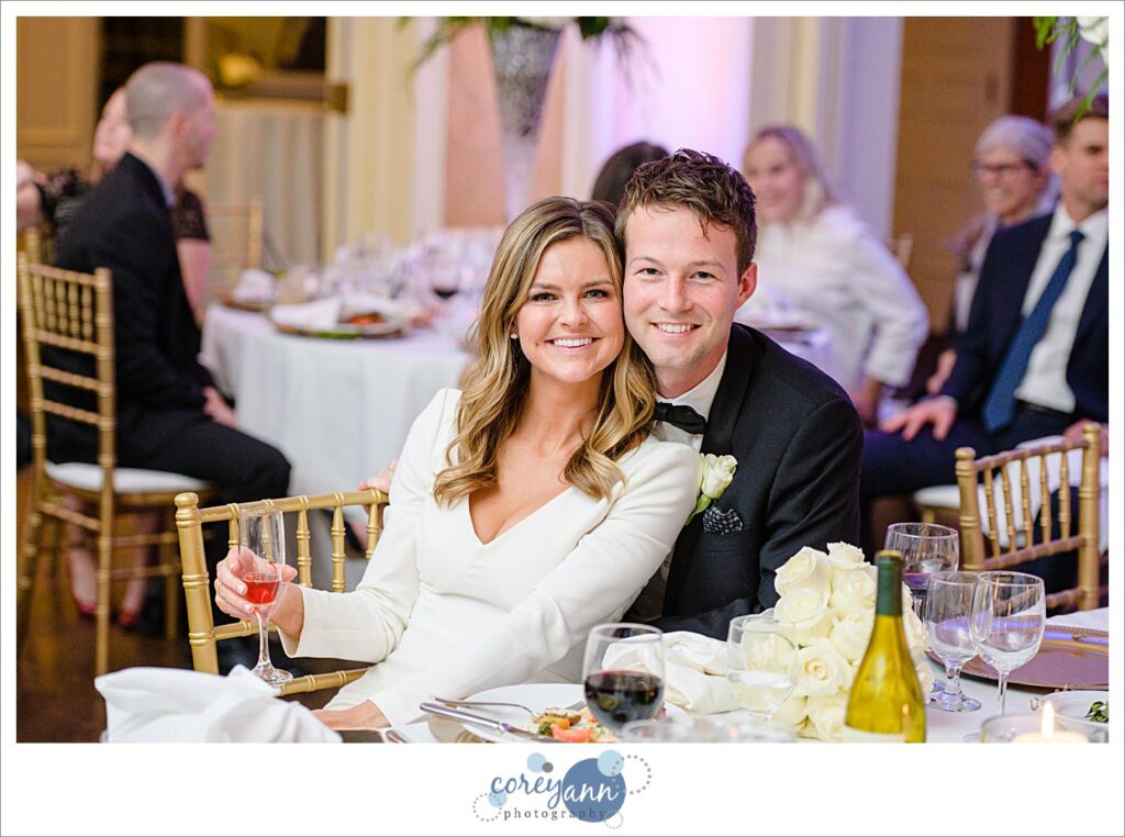 Winter wedding reception at Brookside Country Club in Canton Ohio