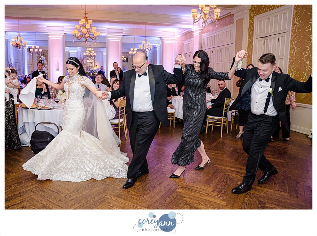 Winter wedding reception at Brookside Country Club in Canton Ohio