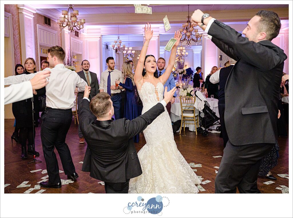 Winter wedding reception at Brookside Country Club in Canton Ohio