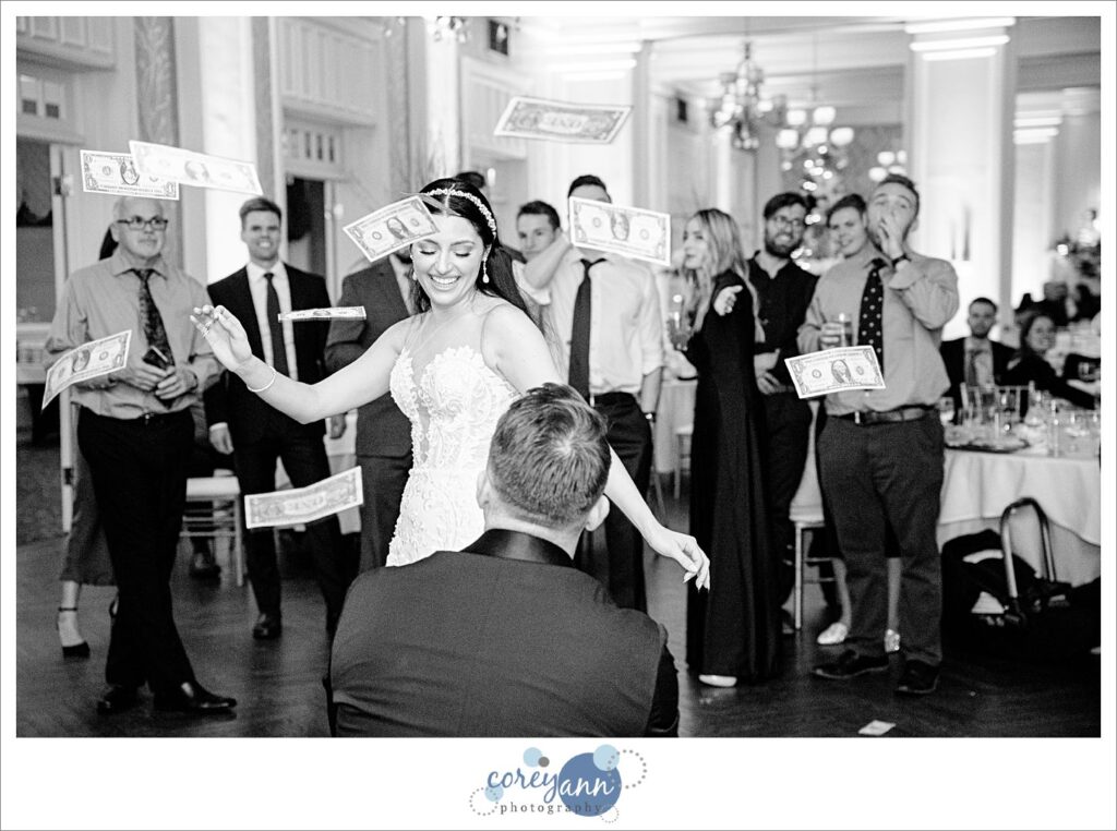 Winter wedding reception at Brookside Country Club in Canton Ohio