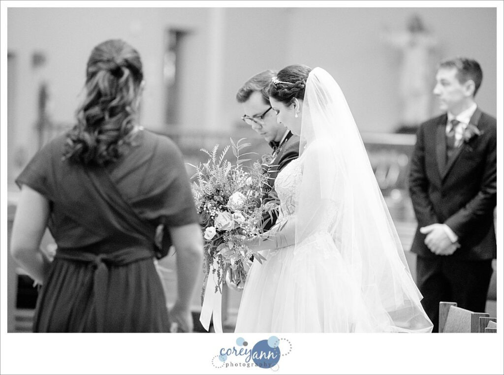 Wedding ceremony at St Paul Catholic Church in North Canton Ohio 