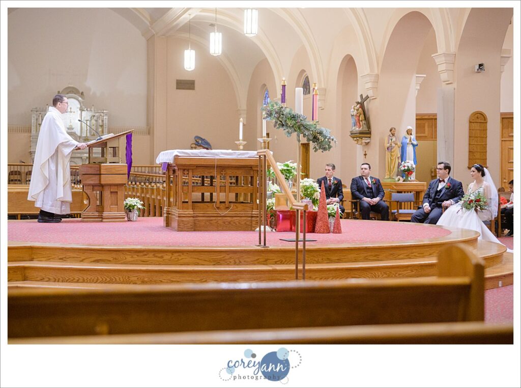 Wedding ceremony at St Paul Catholic Church in North Canton Ohio 